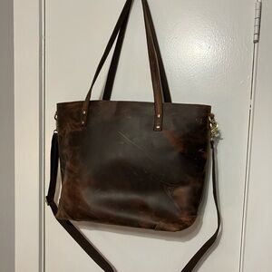 S-ZONE Vintage Genuine Leather Shoulder Bag Work Totes for Women Purse Handbag